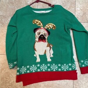 Women’s medium Christmas pug ugly sweater